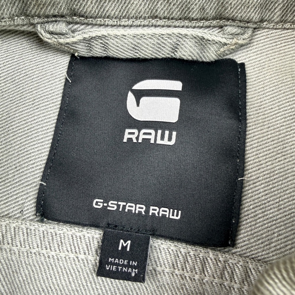 G Star Raw Men Denim Jacket Grey Slim Fit Trucker Style Size Medium - Picture 5 of 9